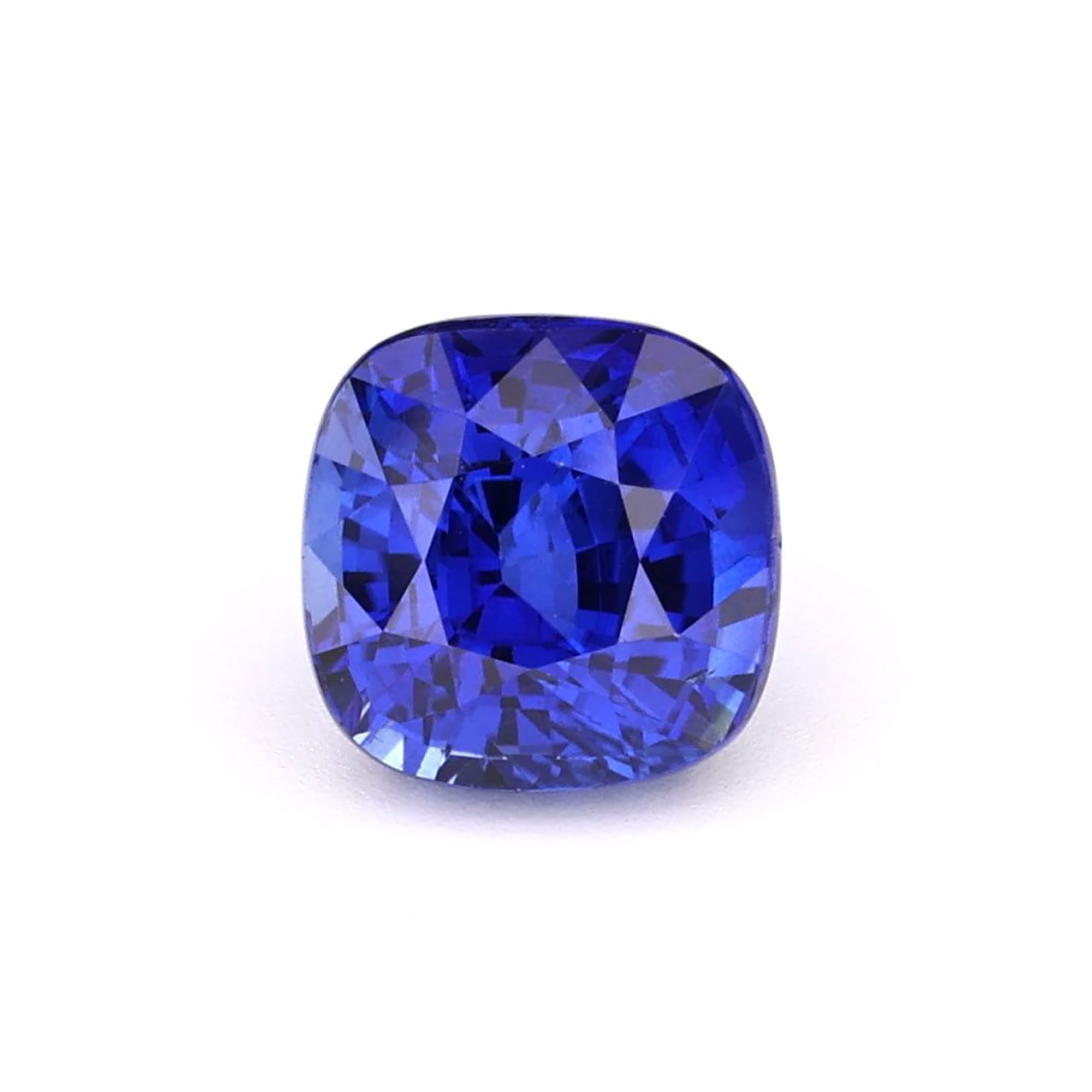 A finished natural blue sapphire ready for private curation